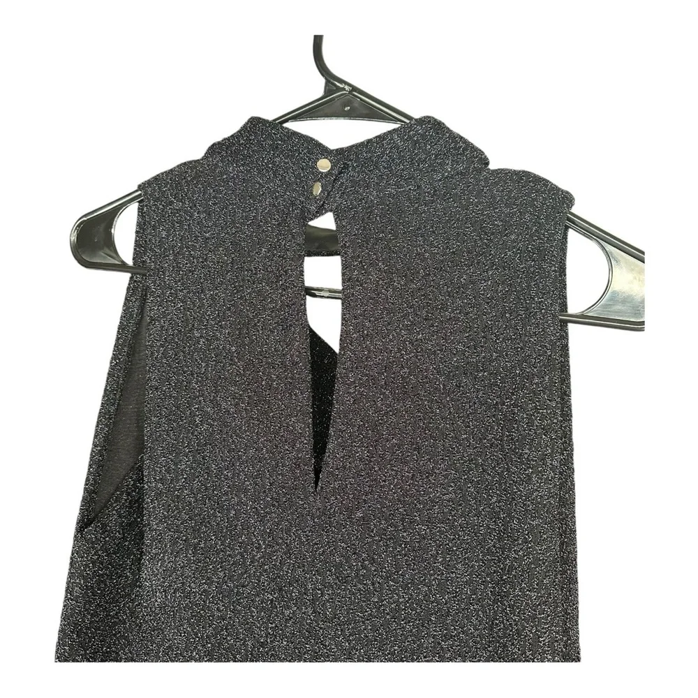 IRO Paris 36 Black Foa Sparkly Cutout Blouse High Neck Party Cocktail Sexy - Picture 5 of 15